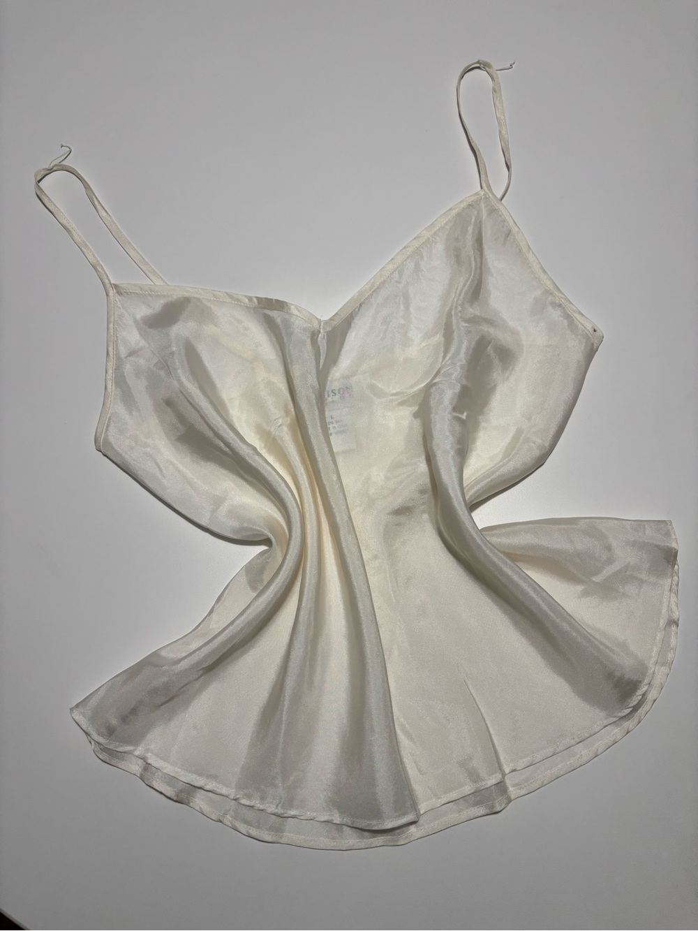 Allison Taylor White Vintage Silk Slip Cami